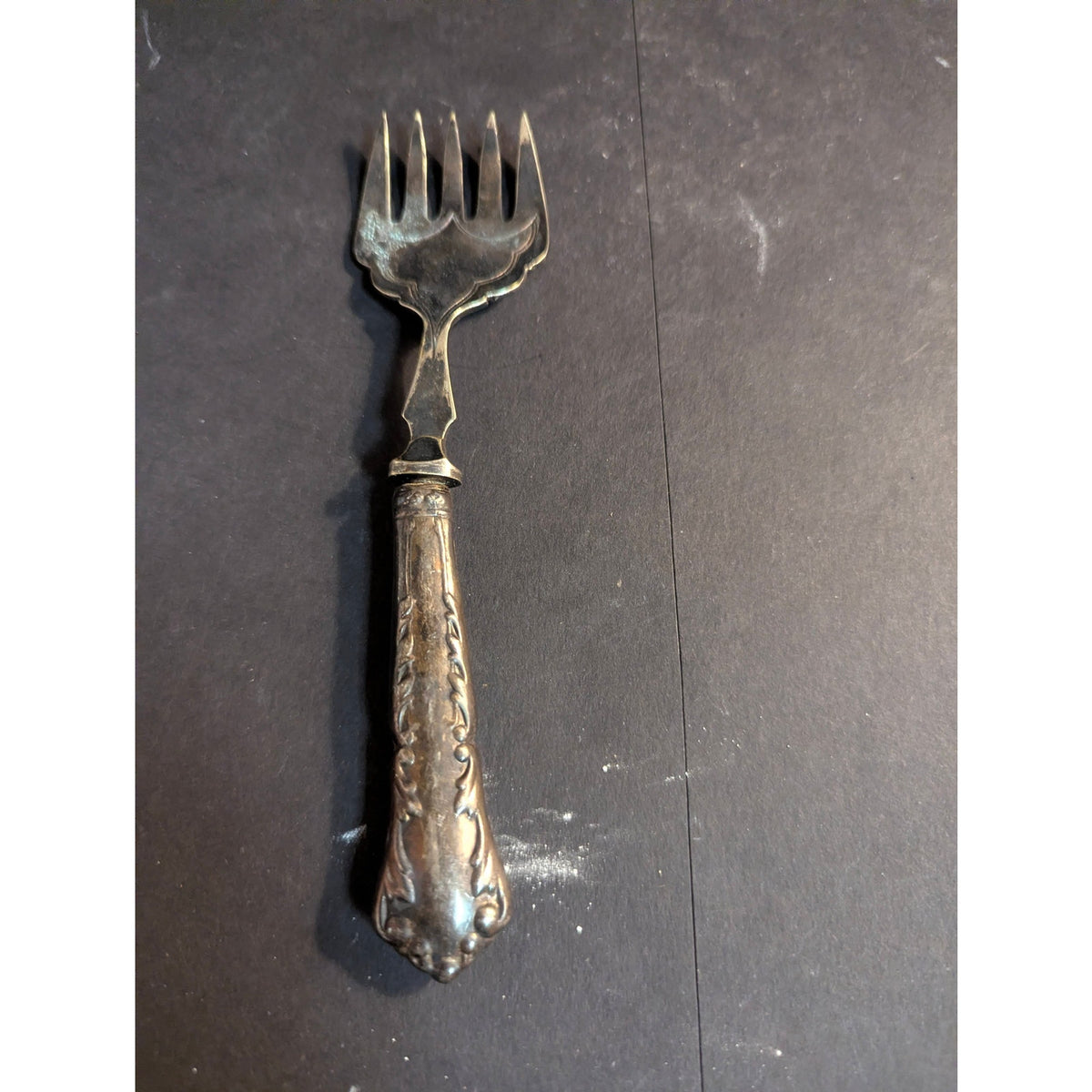 Antique William Adams EPNS Silverplated Ornate Sardine Fork Victorian