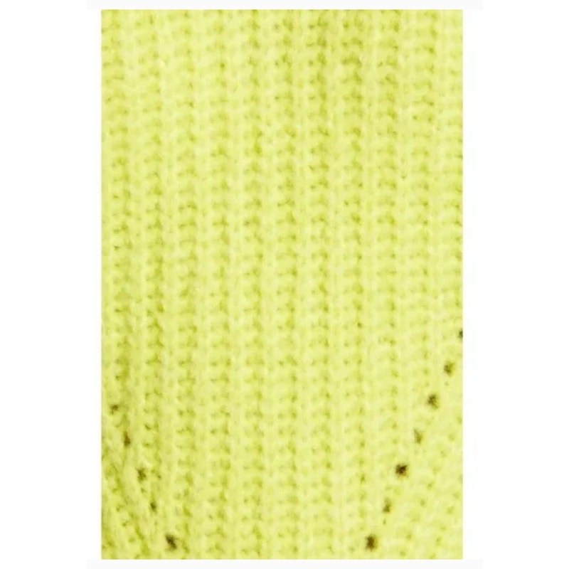 COTTON EMPORIUM Open Stitch Sweater Size MEDIUM NEW CASUAL KNIT NEON YELLOW