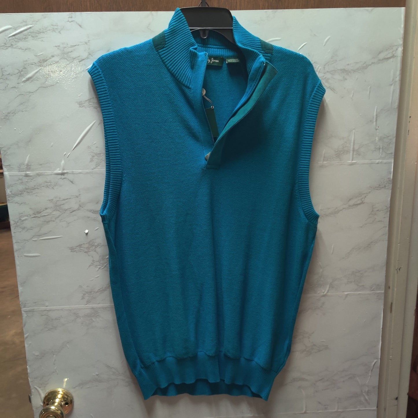 Bobby Jones Lot of 2 MEDIUM Premium Knit Golf Sweater Vests – Teal & Green (NWT)