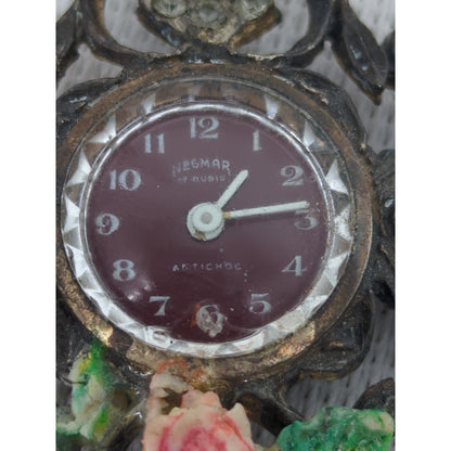 Negmar 17 Rubis Antichoc Brooch Lapel Pin Watch Timepiece Untested Swiss Made
