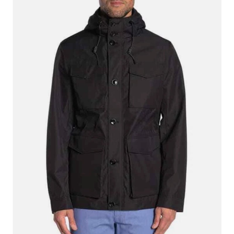 Ted Baker LondonLARGE Mens bLACK Hooded Waterproof Field Jacket Pockets Size 5