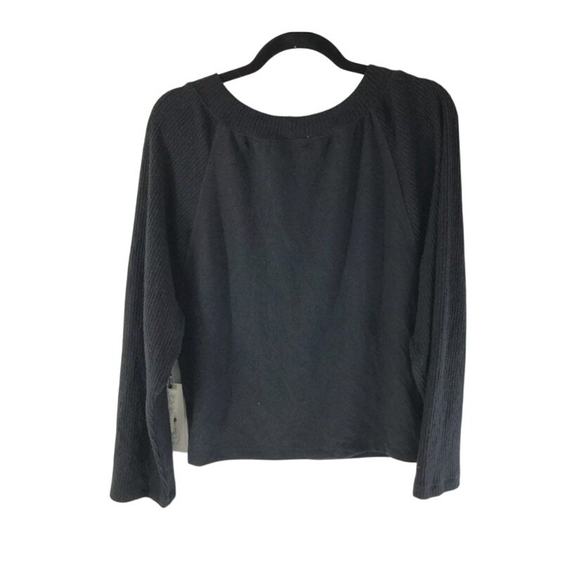 Treasure & Bond Women Sweater Ribbed Knit Scoop Neck Black Size SMALL NEW travel