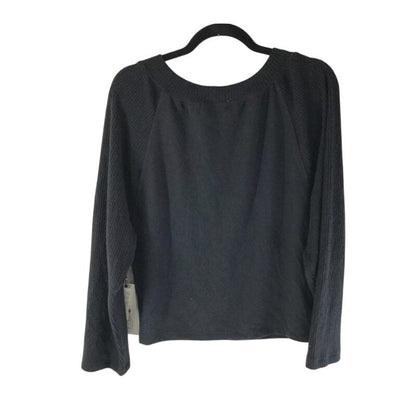 Treasure & Bond Women Sweater Ribbed Knit Scoop Neck Black Size SMALL NEW travel