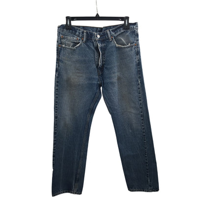 Levi's 505 Vintage Straight Fit 36" x 32" Pants Trouser 12" Rise Blue Jean Denim
