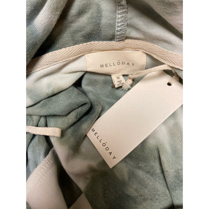 Melloday Womens Hoodie Sweatshirt Medium Olive Green Tie Dye NEW Pocket Hipster