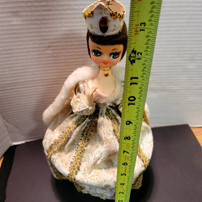 Big Eyes Vintage doll queen Bradley Made Korea Crown Robe Cape Rainbow Tiara