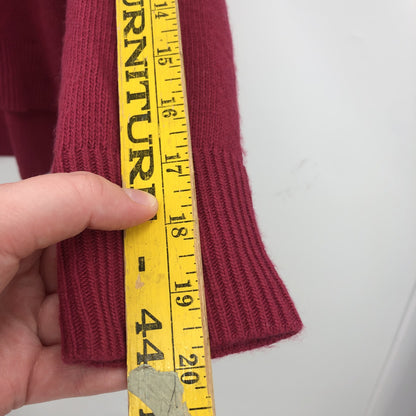 Chelsea28 Long Sleeve Pullover Knitted Sweater Crew Neck Split Hem Red small
