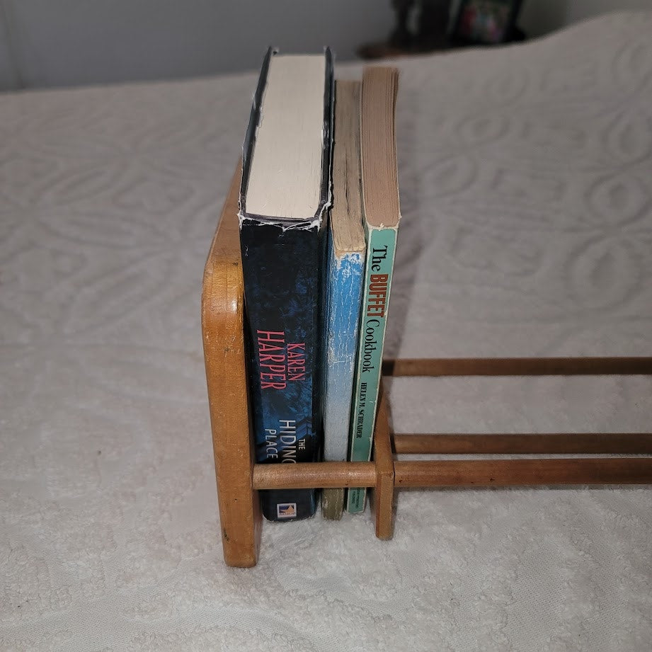Napa Valley Box Co Wood Adjustable Book CD DVD Holder Rack 19"