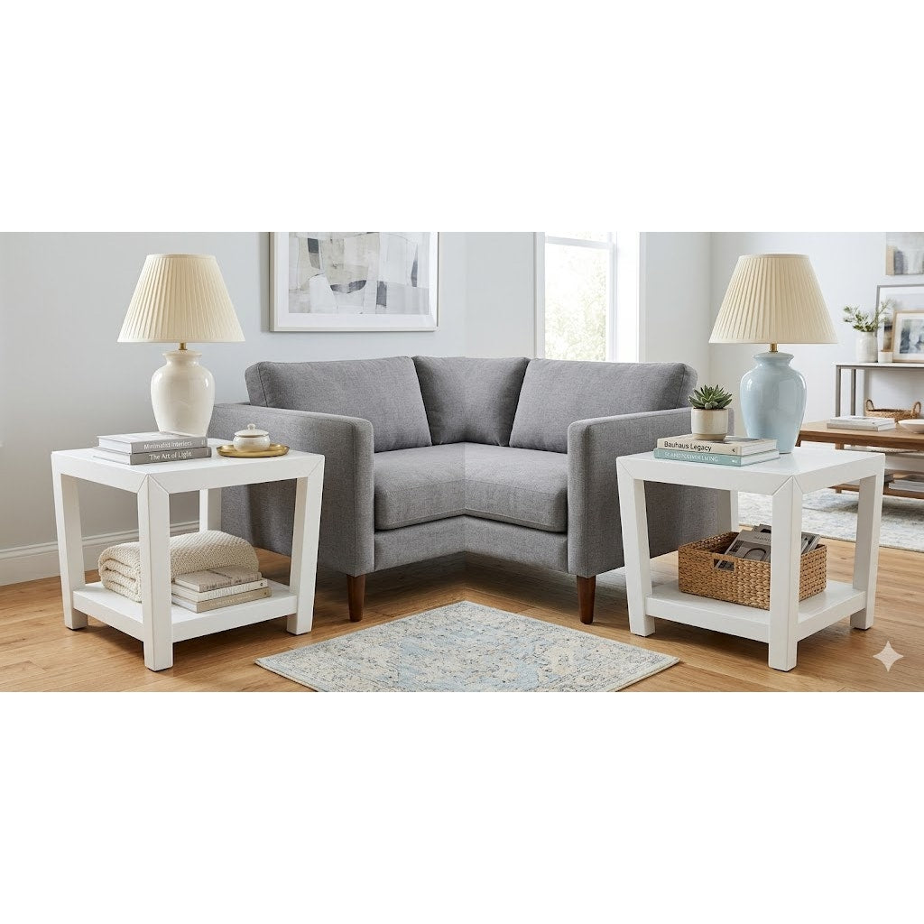 Secondhand Sandies: Pair of white 24x24 end tables side tables living room