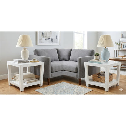 Secondhand Sandies: Pair of white 24x24 end tables side tables living room