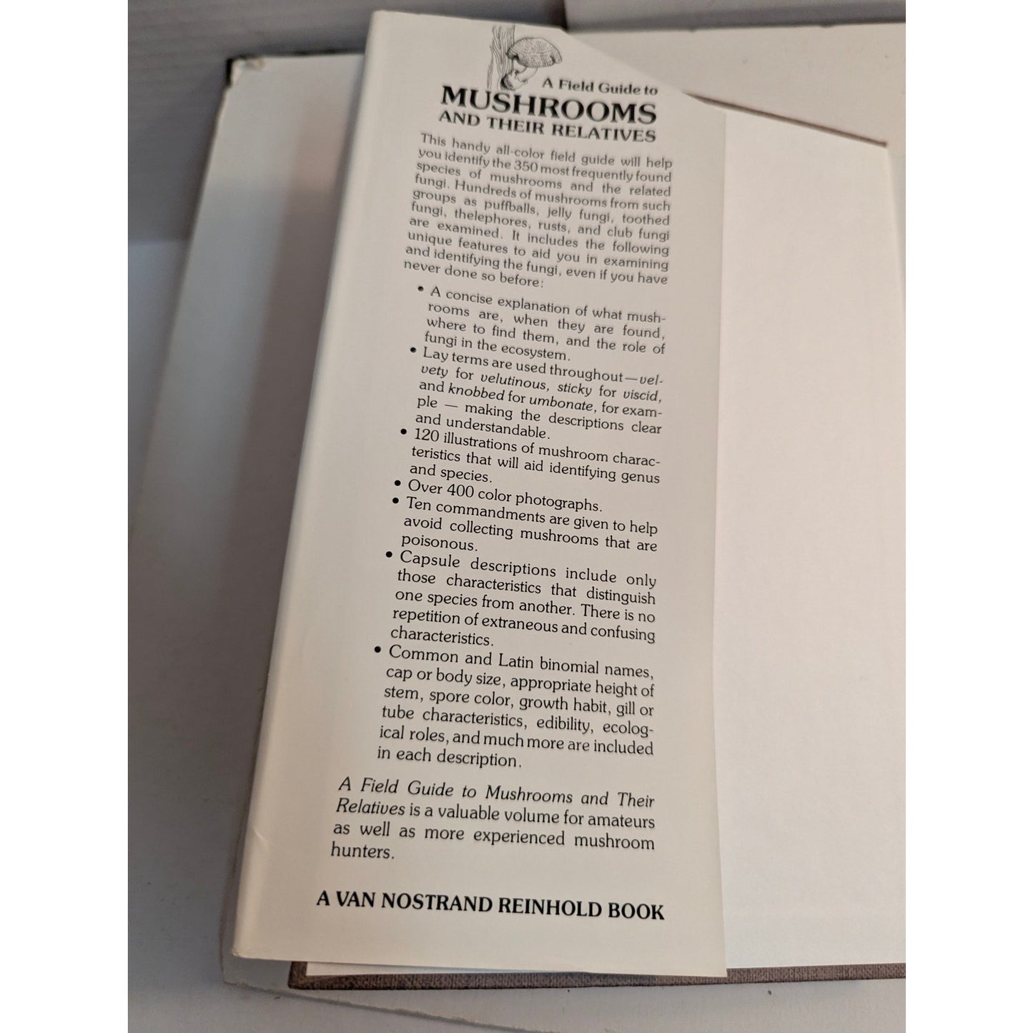 Vintage A Field Guide to Mushrooms and Their Relatives Booth Courtenay 1982
