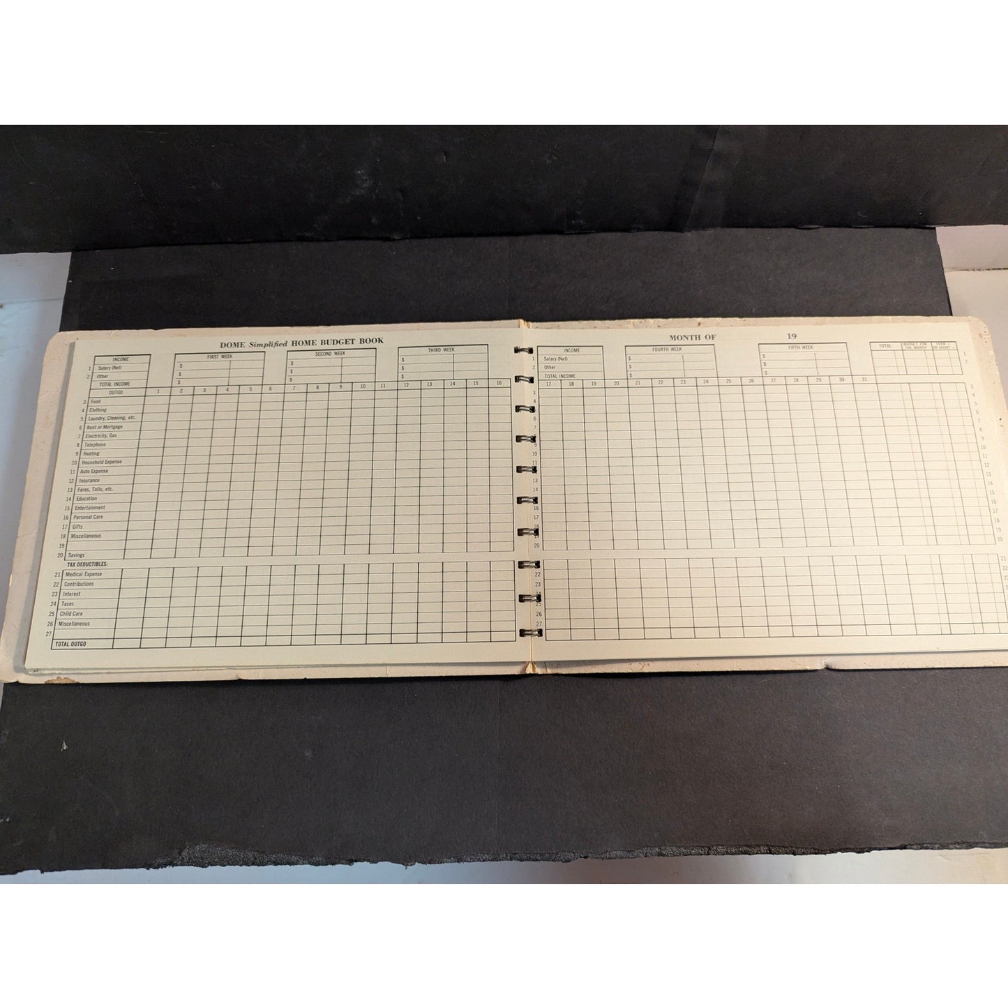 Vintage Dome Simplified Home Budget Book Spiral Bound Accounting Ledger Ephemera
