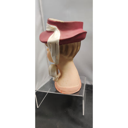 Relpo K1783 Lady Headvase Planter MCM Kitsch Red Hat Retro Ceramic Decor Vase