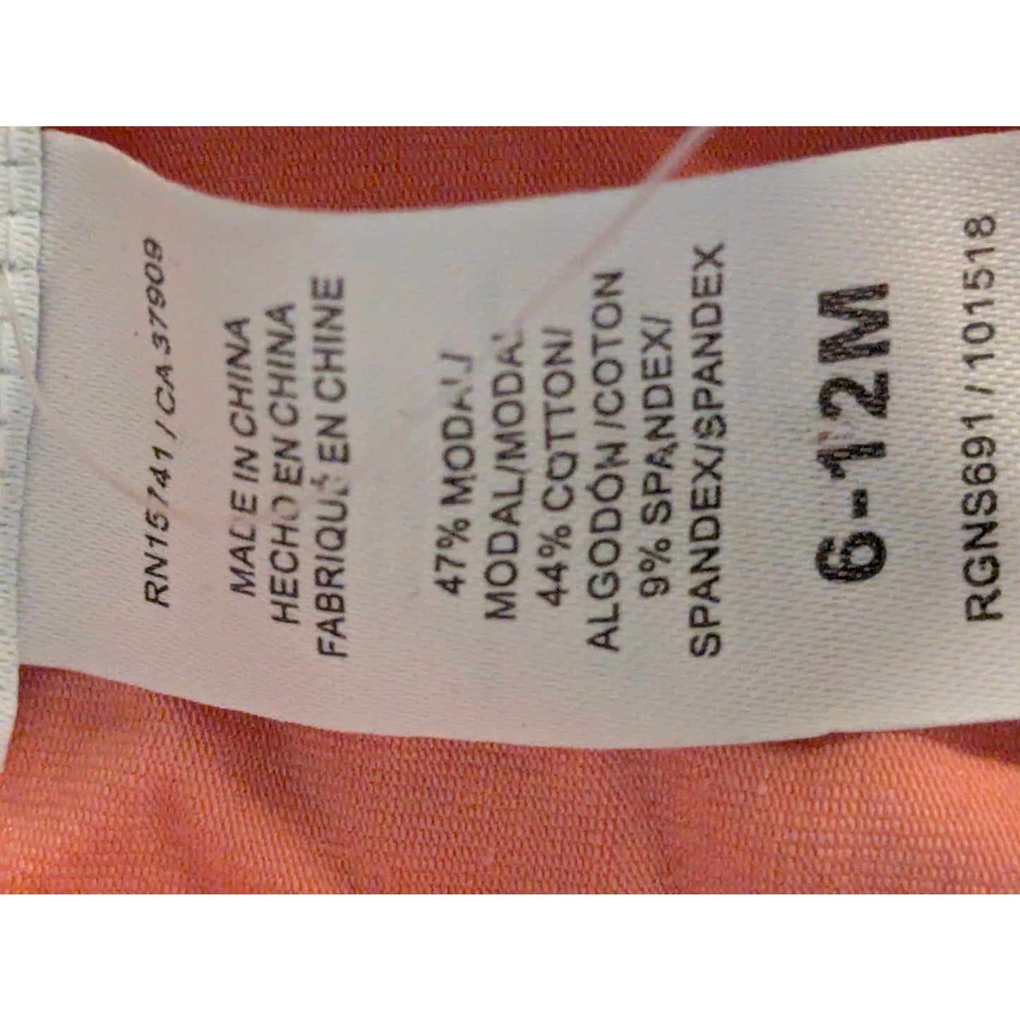 Splendid Kids Coral Pink Dip Dye Two Tone Ombre Stretch Leggings Size 6-12M NEW