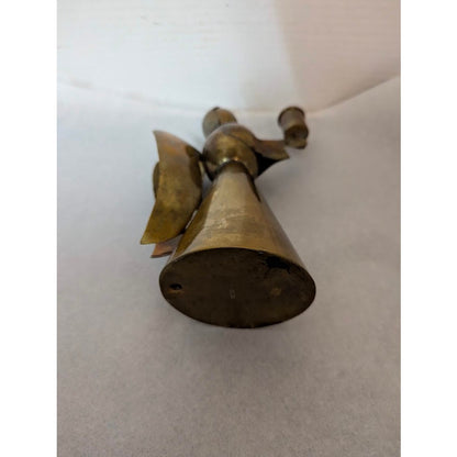 Vintage Brass Mexican Angel Candle Holder - Handcrafted Mid-Century Folk Art
