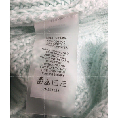 NWT Vince Camuto Cable Knit Mock Neck Sweater Sz XL/Extra Large Sea Mist