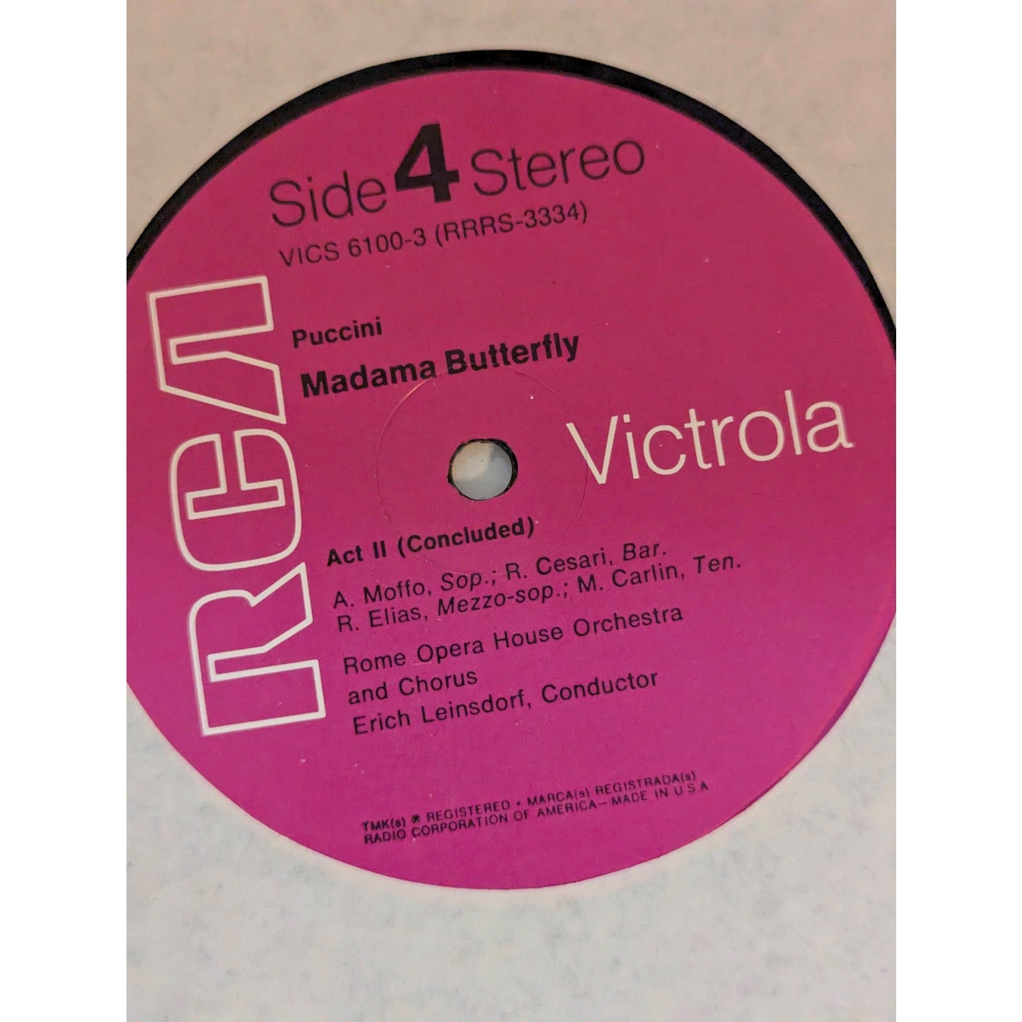 Puccini Madama Butterfly Moffo Valletti RCA Victrola VICS6100 Stereo 3LP Box Set