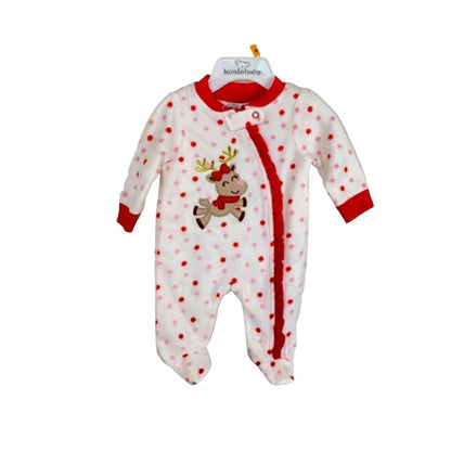 Koala Kids Christmas One Piece Fleece Outfit Holiday 12 Month old NEW Child romp