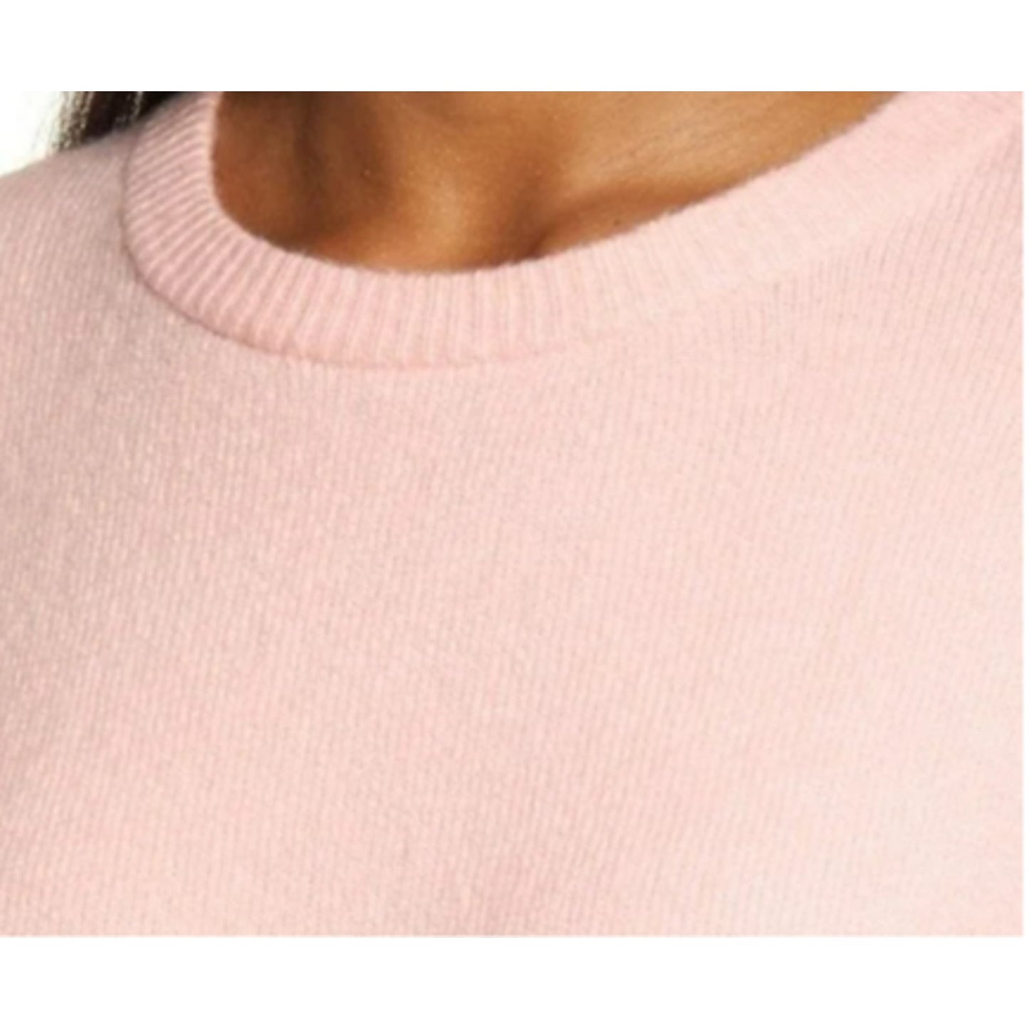 Treasure & Bond Cozy Crew Neck Sweater Ribbed Trim MEDIUM Pink Silver New