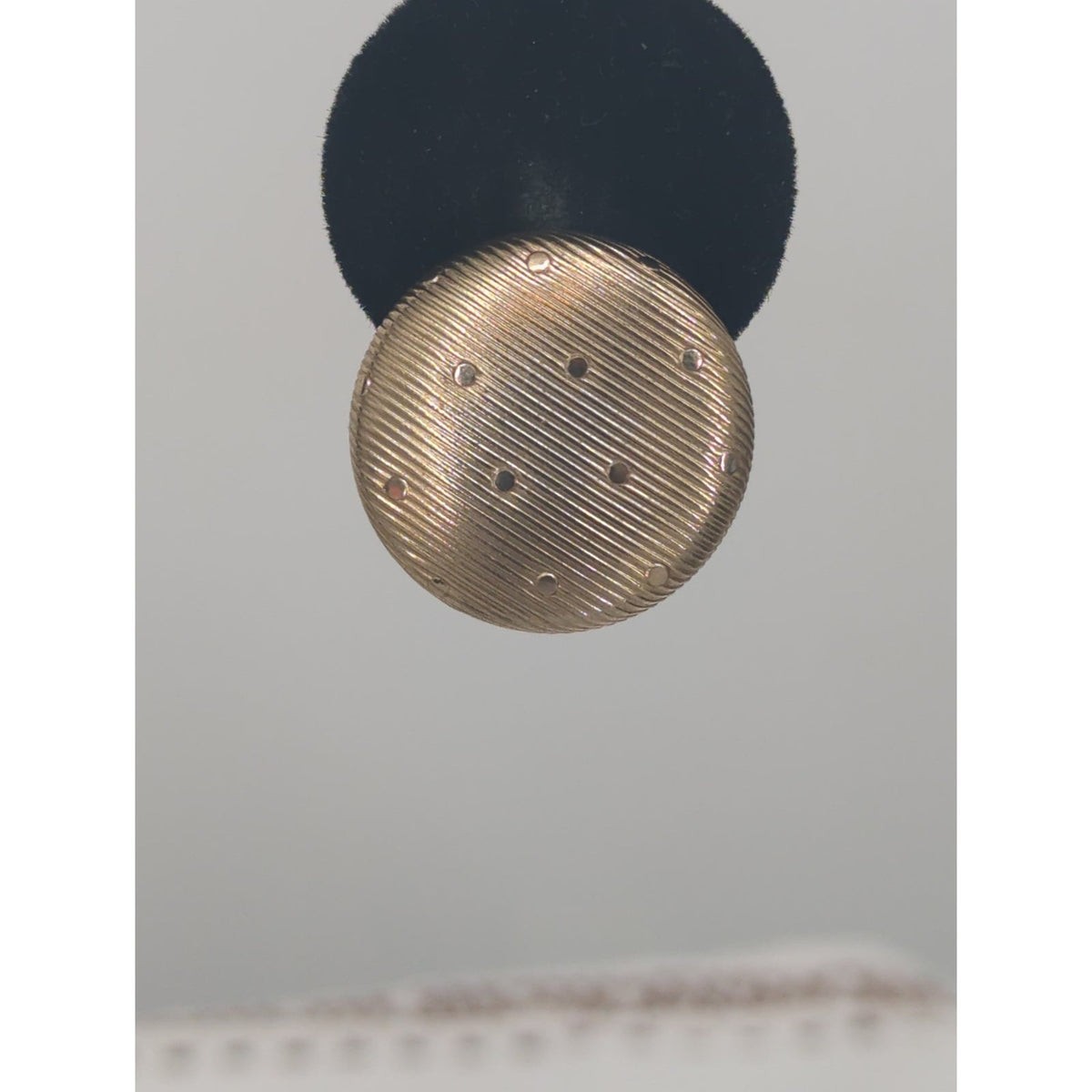 Vintage Mid-Century Gold-Tone Textured Dotted Button Clip-On Earrings Brilliant