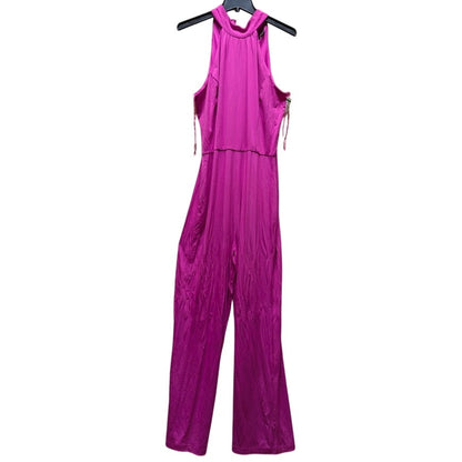 Alexia Admor Size 12 NEW Hot Pink sleeveless halter top jumpsuit Casual Cocktail