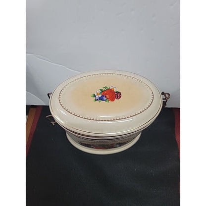 Knotts Berry Farm Ceramic Canister Food Storage Hinge Lid Food STASH Cookie Jar