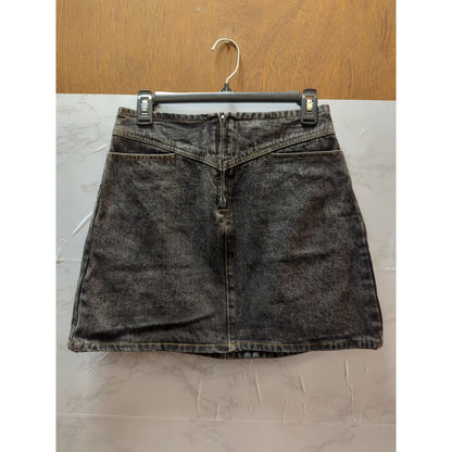 Elodie Acid Wash Denim Skirt Medium Black Grey Distressed NWT Grunge Aesthetic