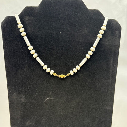 Natural White Lucite Seed Bead Sautoir Length Statement Necklace Large 50"