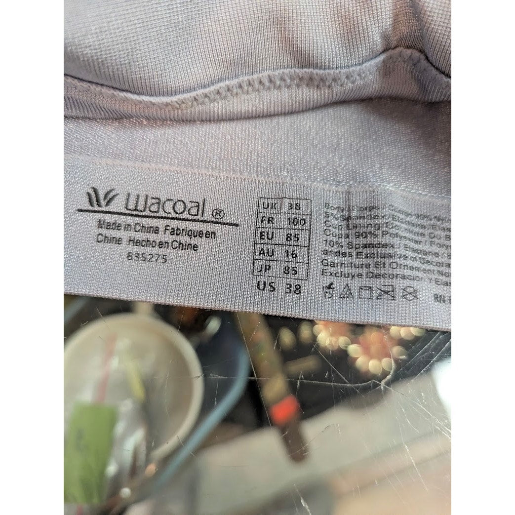 Wacoal Gray Seamless Padded Bralette Sports Bra Size 38
