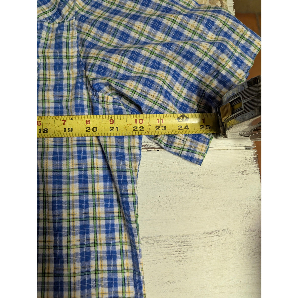 Wrangler Vintage Plaid Pearl Snap Short Sleeve Shirts Lot 2 Western Casual Large