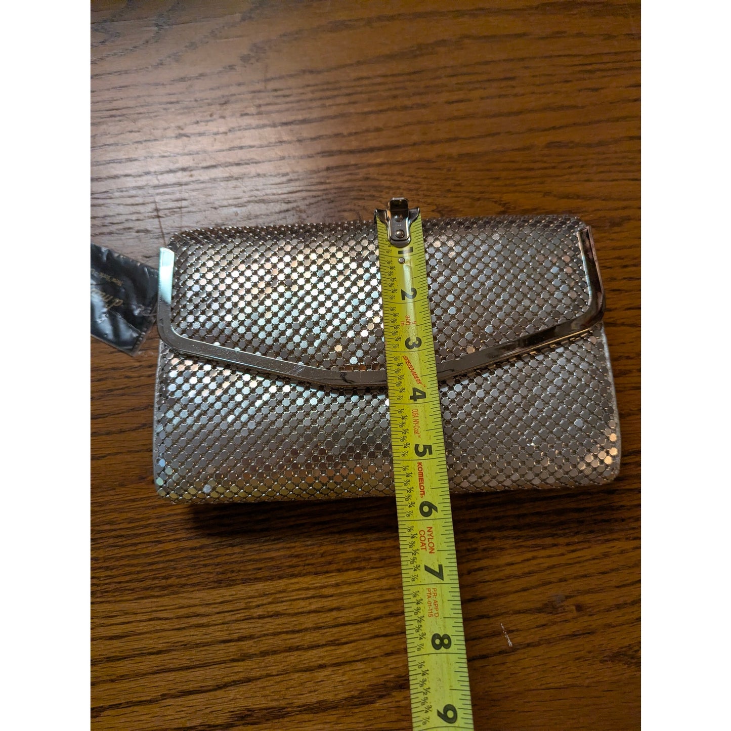 Vintage D'Margeaux Limoges NY Silver Mesh Convertible Flap Clutch Shoulder Bag