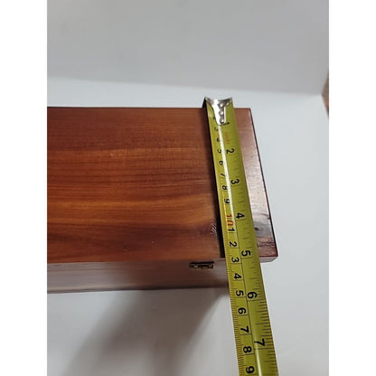 VINTAGE HAND CRAFTED HINDGED LID WOODEN CEDAR BOX 8x5x4.5 Stash Trinket HIDEAWAY