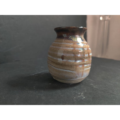 Vintage 3" Signed Studio Art Pottery Miniature Vase Handcrafted Small Ceramic
