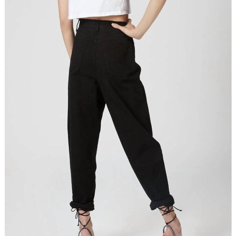 We Wore What  Dani Boyfriend Jeans In Black $138 Size 32 Womens NEW Denim