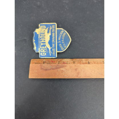 Vintage Greyhound Bus Lines Driver Cap Badge Leave The Driving To Us Metal