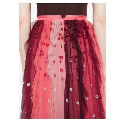 Needle & Thread sequin-embellished tulle midi skirt 8/ Medium Fairycore NEW $346