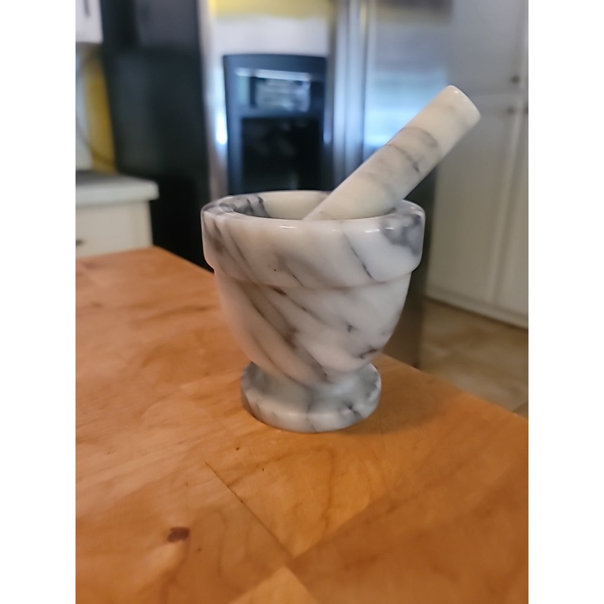 4" White Marble Mortar and Pestle Set CLASSIC kitchen Ware Cooking CHEF