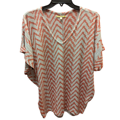 Gianni Bini XS Orange Chevron V-Neck Dolman Sleeve Tunic Top Extra Small Casual