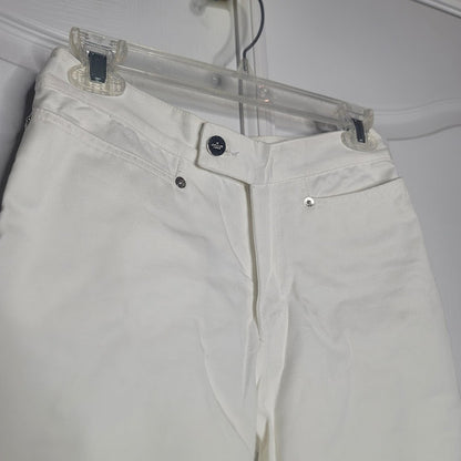 Vintage GUCCI Ankle white jeans green red belt detail EU 40 US 8 Silver Rivet