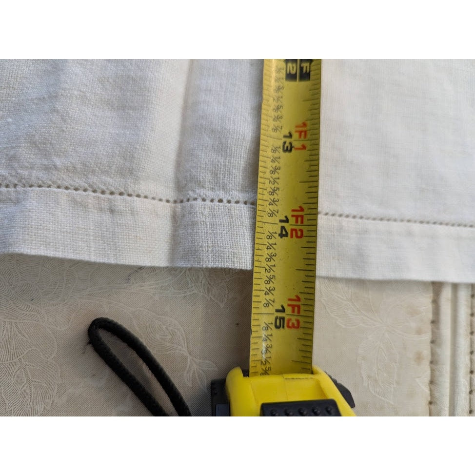 Vintage Hand embroidered flowers white blue purple table runner linen textiles