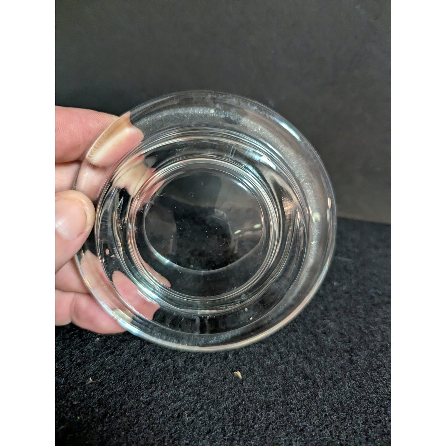 Vintage Etched Glass Mini Cheese/Butter Dome with Underplate