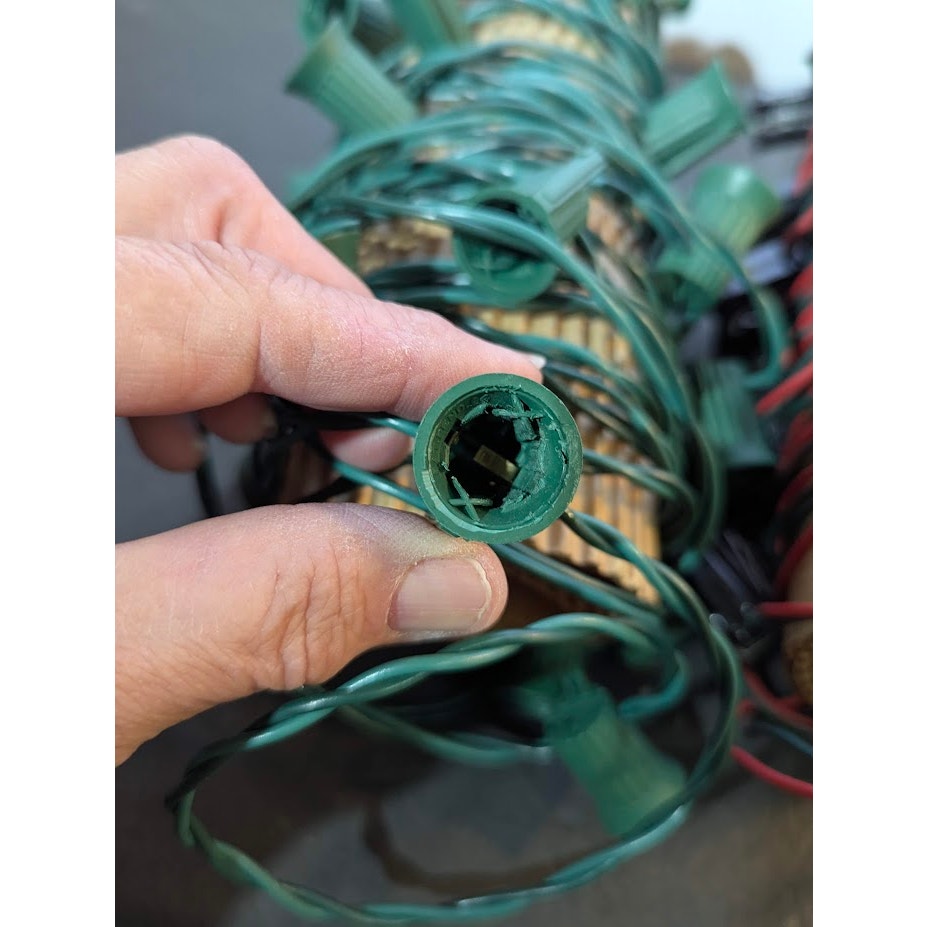 Vintage Christmas Light C9 String Lot Green and Red Retro Holiday Lot 2 strands