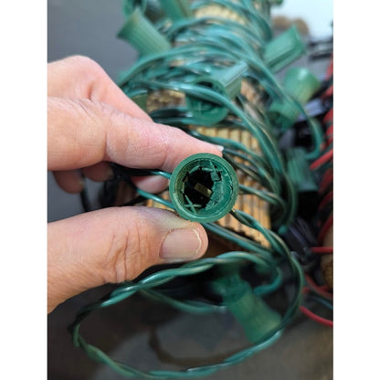 Vintage Christmas Light C9 String Lot Green and Red Retro Holiday Lot 2 strands