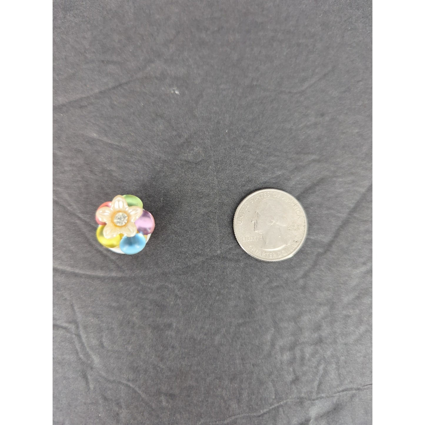 Vintage Pastel Iridescent Lucite Flower ClipOn Earrings Retro Mid Century Modern