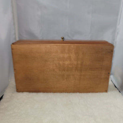 Mid-Century Modern Solid Wood Valet Box Gentleman's Desk Organizer Vanity Jewels