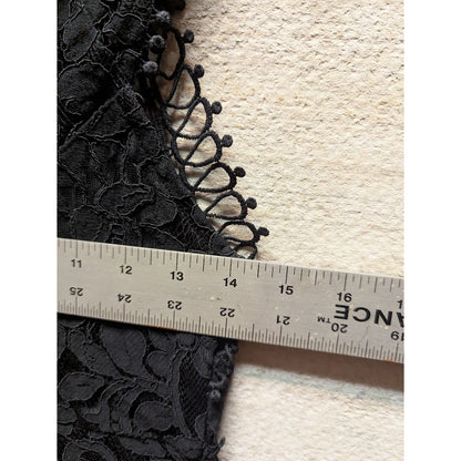 FAVLUX Black Lace/Crochet Overlay Lined Sleeveless Sheath Mini Dress Small NEW