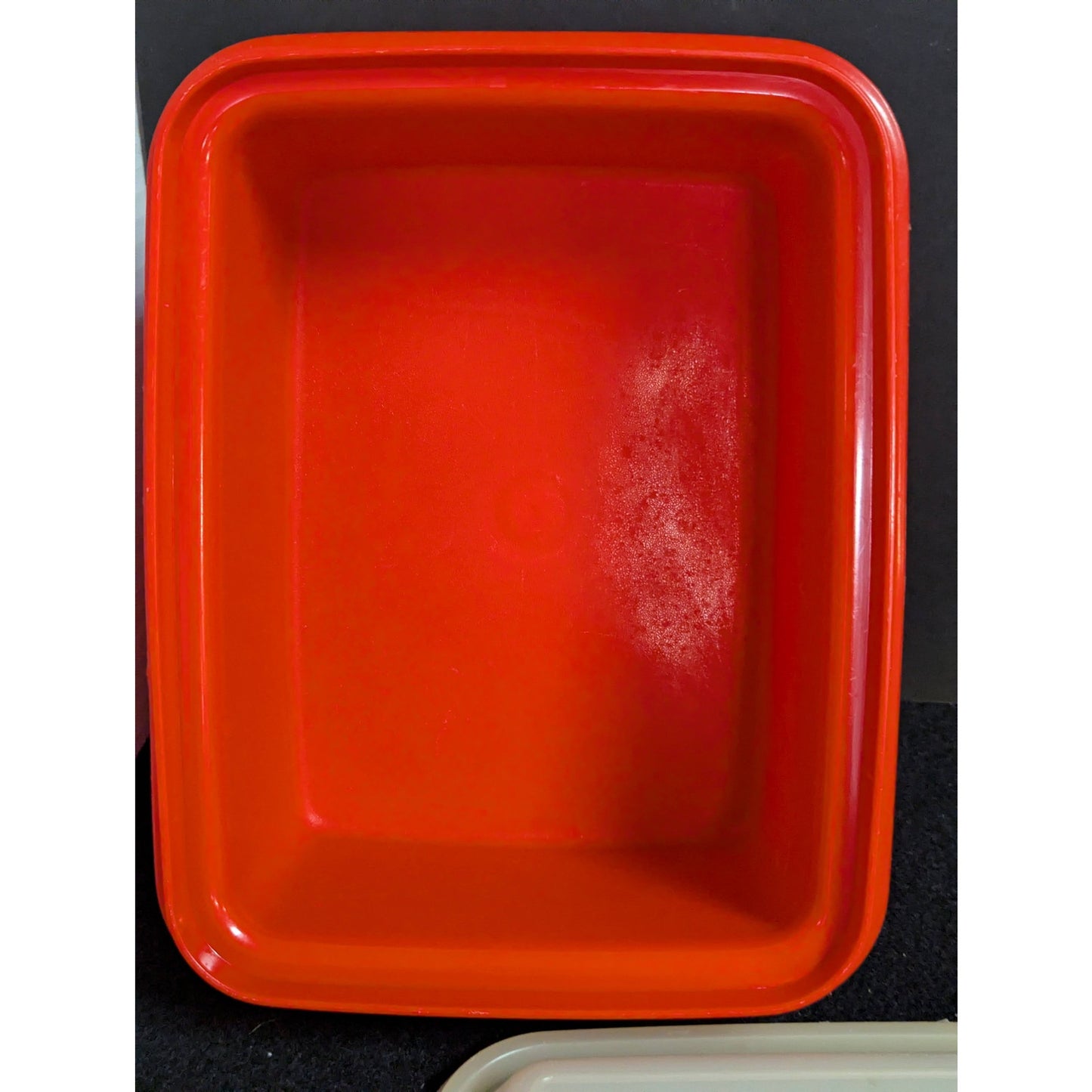 Vintage Tupperware Servalier Orange Loaf Pan Container with Sheer Lid
