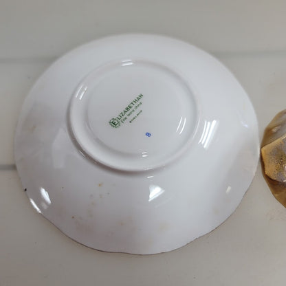 Vintage Elizabethan England Fine bone china Floral Tea Cup and Saucer gold pansy