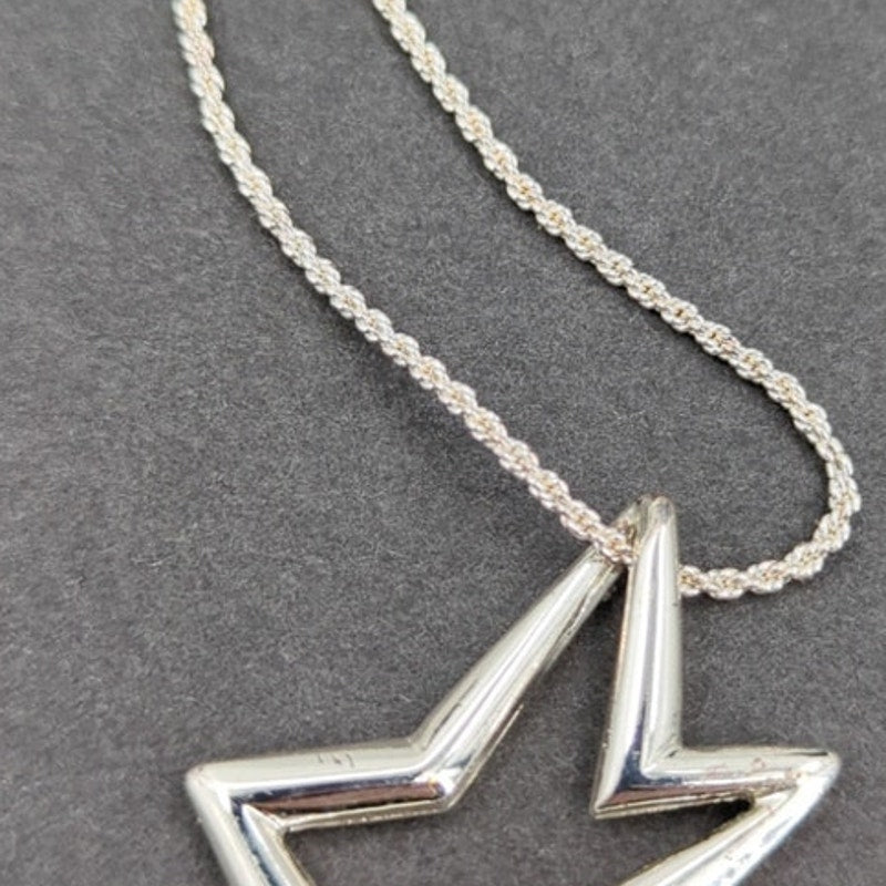 Vintage Fashion Necklace NAPIER silver star pendant 13"