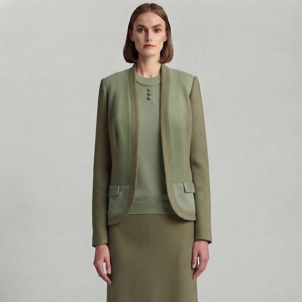 Vintage Susan Thomas 3 Piece Wool Jacket Shirt Skirt Suit Set Size 10
